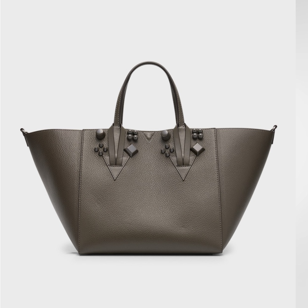 CHRISTIAN LOUBOUTIN Calfskin Empire Spike Studded Cabachic Tote in Rocket NWT